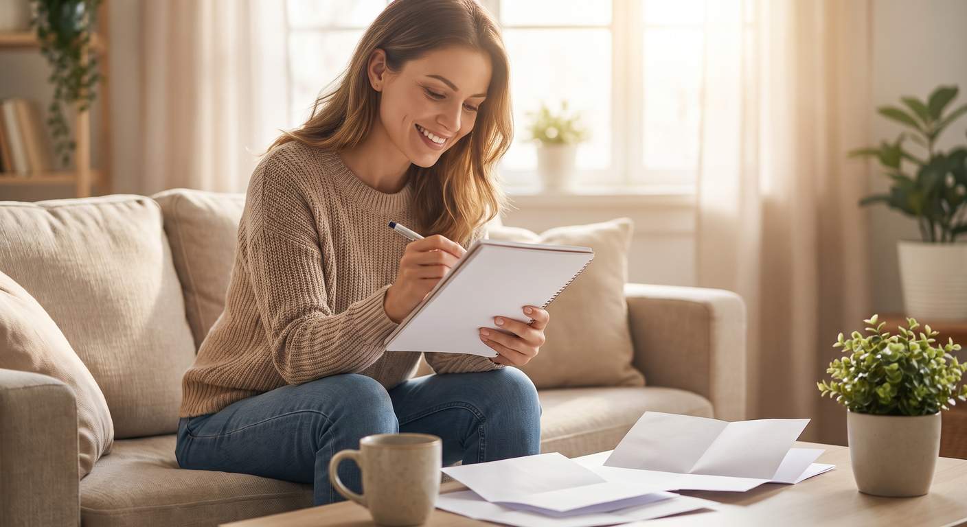 Small business owner reviewing LLC formation paperwork at home