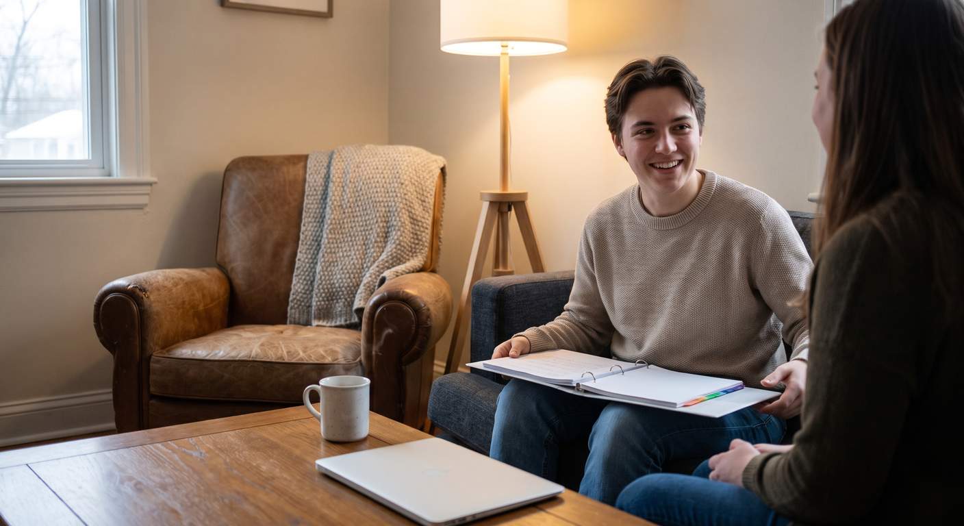 Two nonprofit founders reviewing their organizing documents together