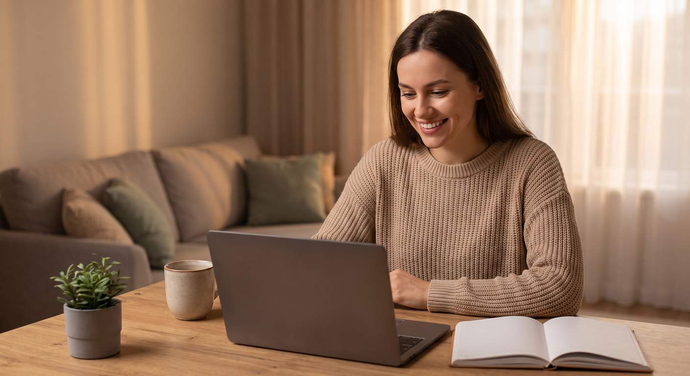 Founder researching nonprofit requirements on a laptop with an open notebook