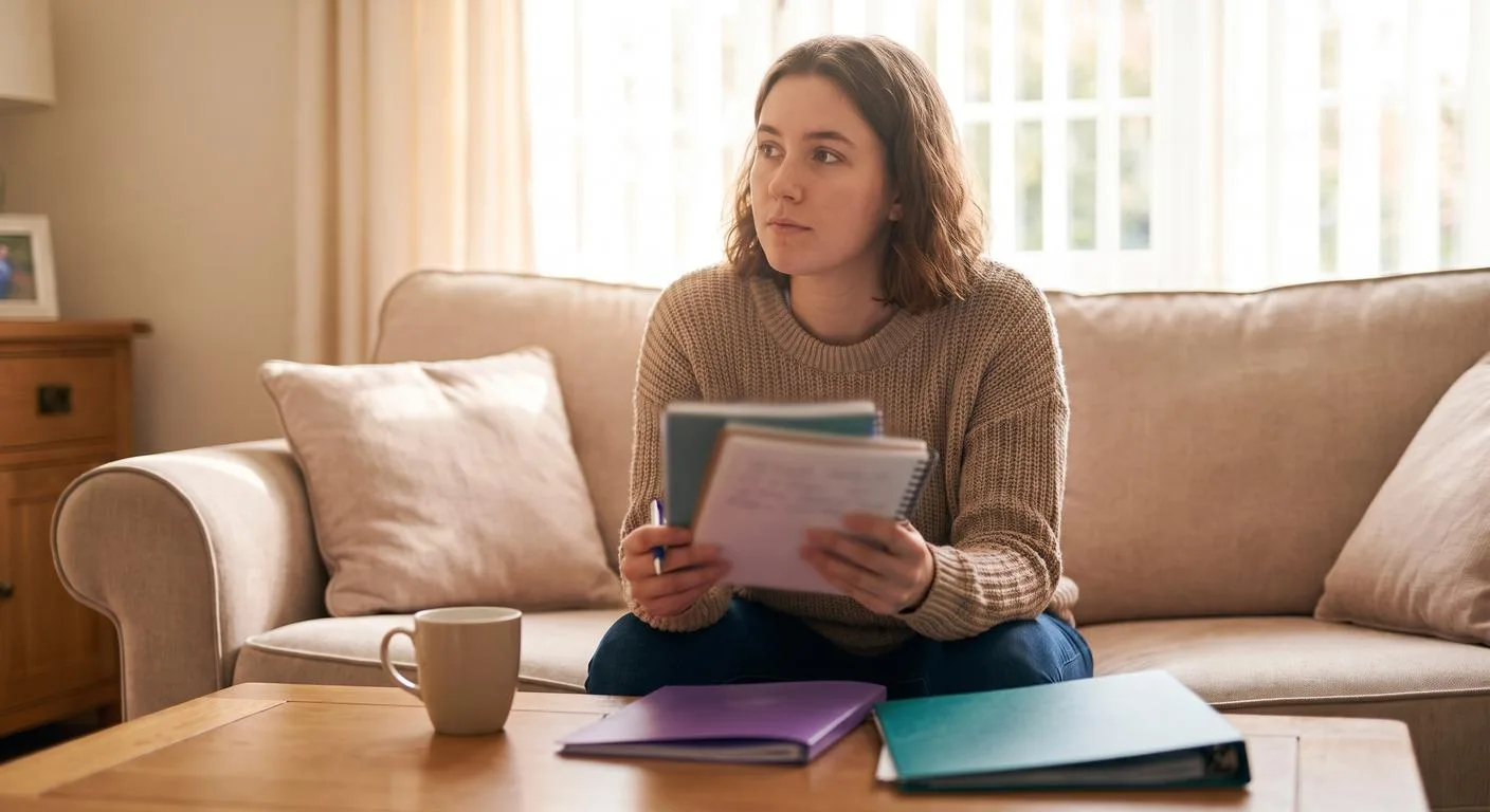 Founder at home reviewing business formation paperwork