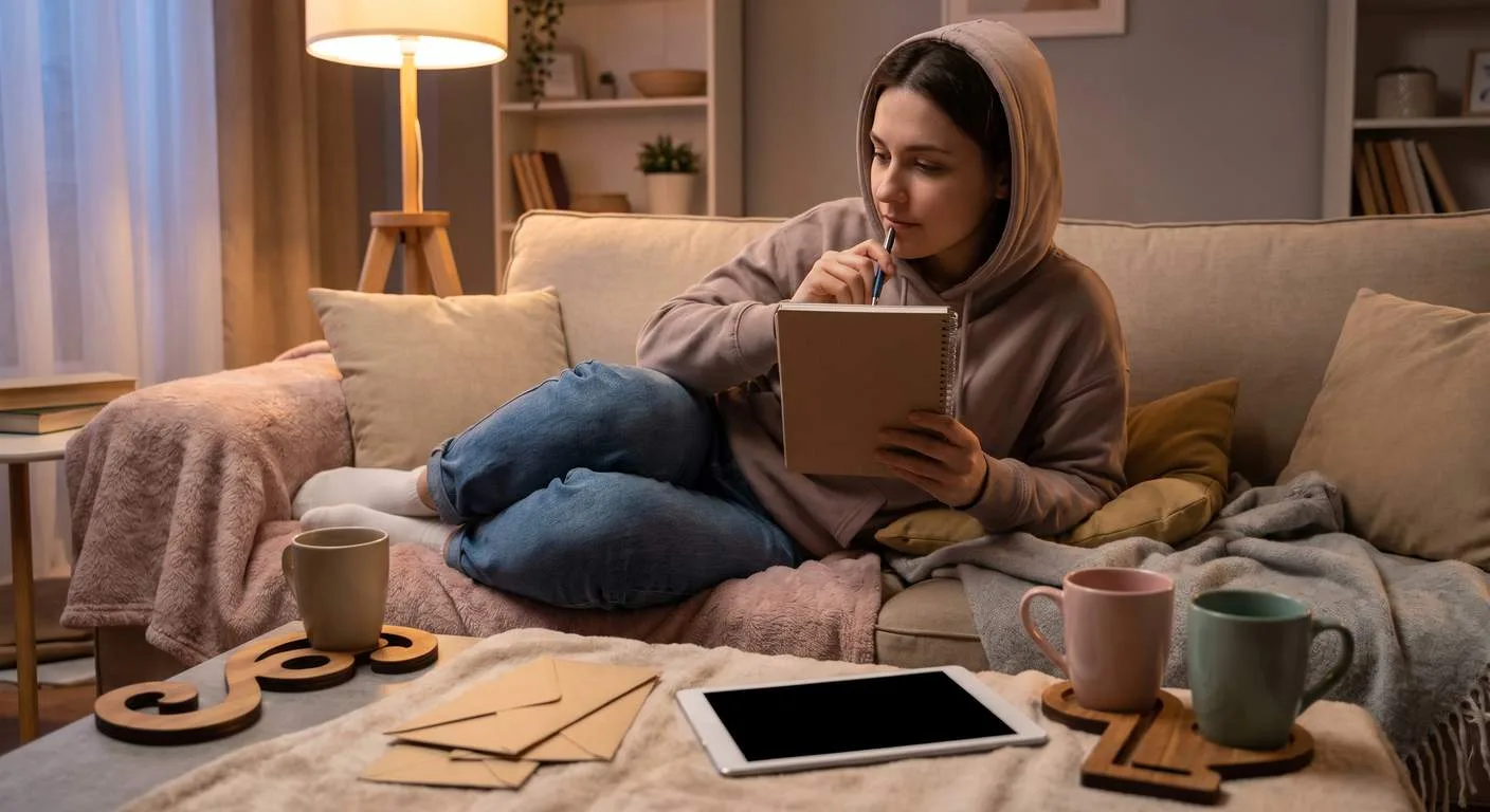 Business owner reviewing financial documents at home