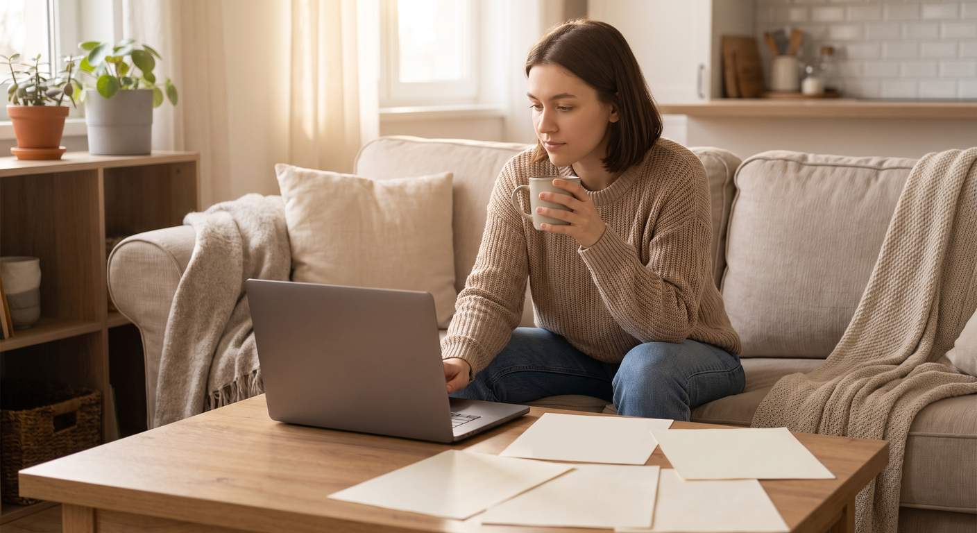 Business owner running S corp tax numbers on a laptop at home